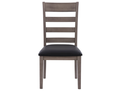 7 piece wooden dining set with natural oak finish, featuring a rectangular table and six matching chairs with cushioned seats, designed with a sleek, modern style and sturdy, durable construction.