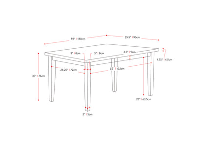 7 piece wooden dining set with sleek black metal frames, featuring a rectangular wooden table and six matching chairs with cushioned seats in beige fabric, perfect for modern dining spaces.
