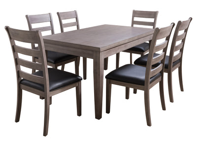 washed grey and black 7 Piece Wooden Dining Set New York Collection product image by CorLiving#color_new-york-washed-grey-and-black