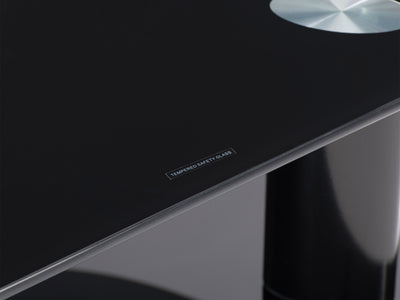 black Glass TV Stand for TVs up to 48" Laguna Collection detail image by CorLiving#color_black