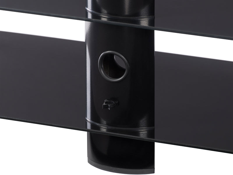 black Glass TV Stand for TVs up to 65" Laguna Collection detail image by CorLiving