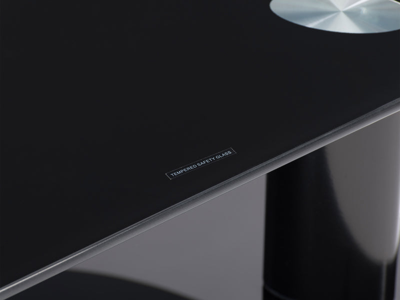 black Glass TV Stand for TVs up to 65" Laguna Collection detail image by CorLiving