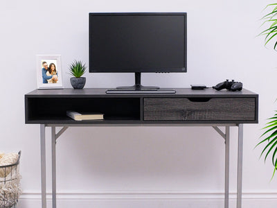 white Modern Computer Desk Marley Collection lifestyle scene by CorLiving#color_white