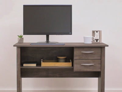 black brown Desk with Drawers Kingston Collection lifestyle scene by CorLiving#color_black-brown