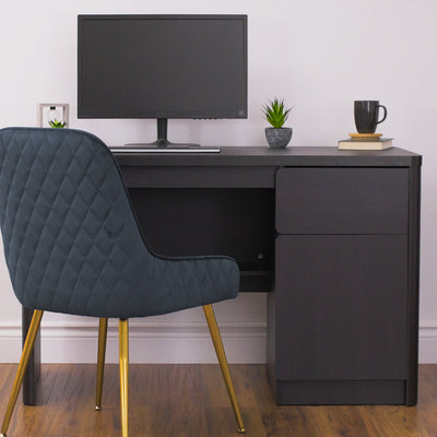 black brown Desk with Cabinet Kingston Collection lifestyle scene by CorLiving#color_black-brown