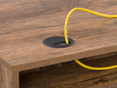 brown Natural Wood Desk Auston Collection detail image by CorLiving#color_brown