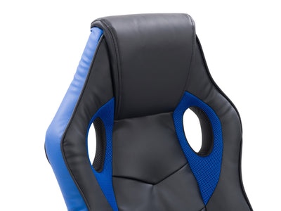black and blue Gaming Chair with Wheels Mad Dog Collection detail image by CorLiving#color_black-and-blue