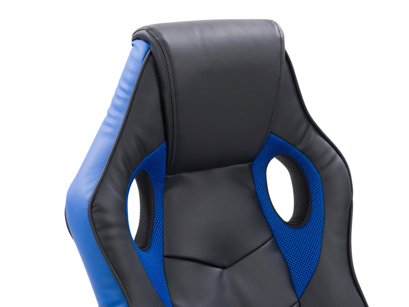 black and blue Gaming Chair with Wheels Mad Dog Collection detail image by CorLiving