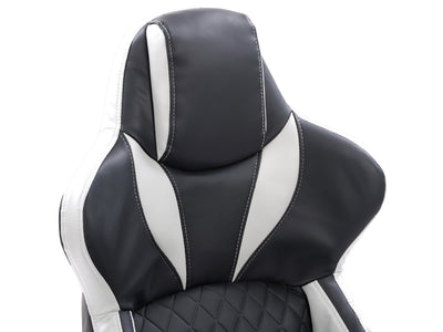 black and white Gaming Reclining Chair Nightshade Collection detail image by CorLiving#color_black-and-white