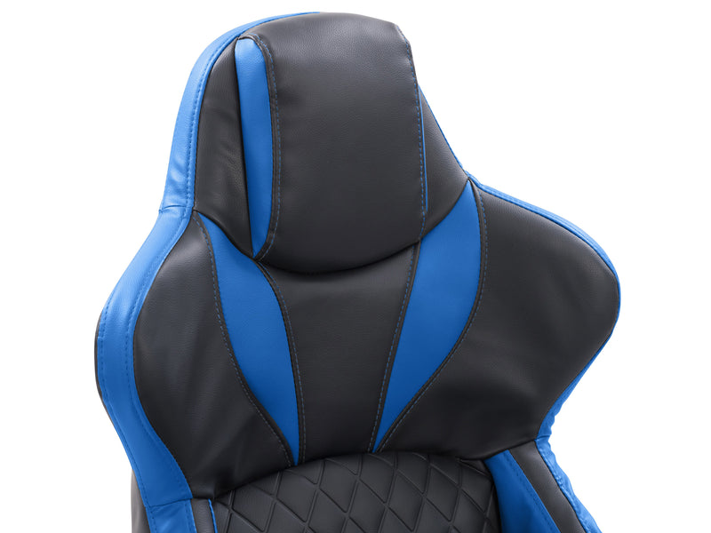 black and blue Gaming Reclining Chair Nightshade Collection detail image by CorLiving