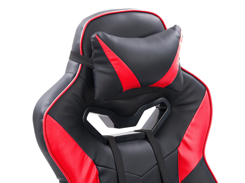 black and red Gaming Chair with Footrest Doom Collection detail image by CorLiving