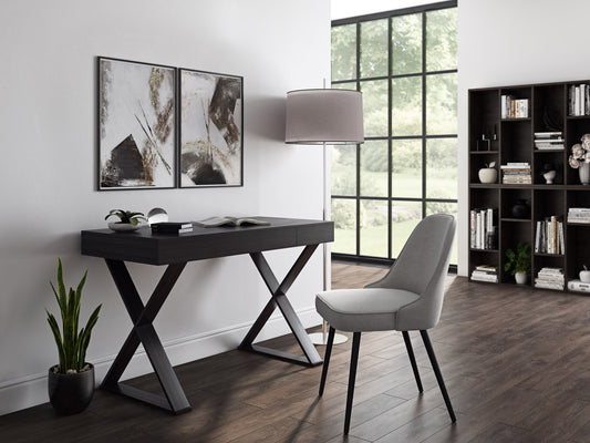 Rustic farmhouse desk with a white distressed finish, solid wood construction, and a spacious tabletop featuring natural wood grain. Ideal for home office or study, blending vintage charm with modern functionality.