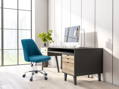 dark blue Armless Task Chair Marlowe Collection lifestyle scene by CorLiving#color_dark-blue