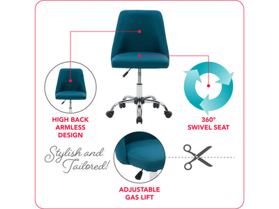 dark blue Armless Task Chair Marlowe Collection infographic by CorLiving#color_dark-blue