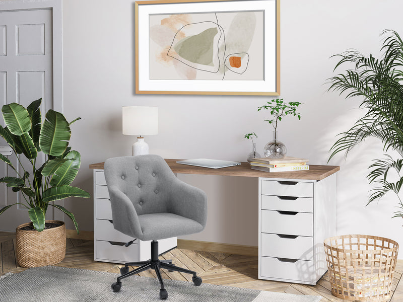 light grey Task Chair with Arms Natasha Collection lifestyle scene by CorLiving