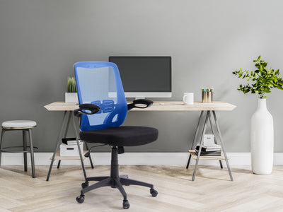 blue Mesh Office Chair Riley Collection lifestyle scene by CorLiving#color_blue