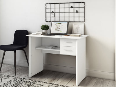white Desk with Drawers Kingston Collection lifestyle scene by CorLiving#color_white