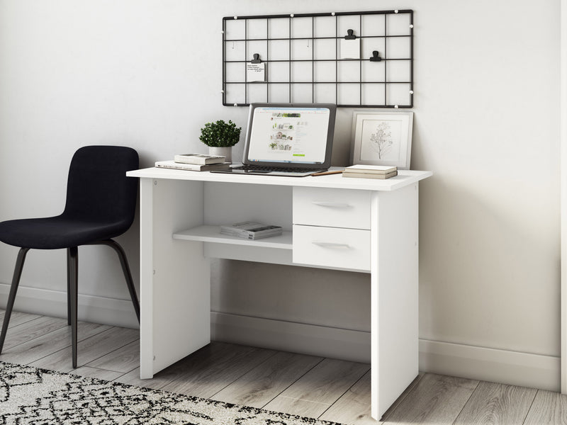 white Desk with Drawers Kingston Collection lifestyle scene by CorLiving