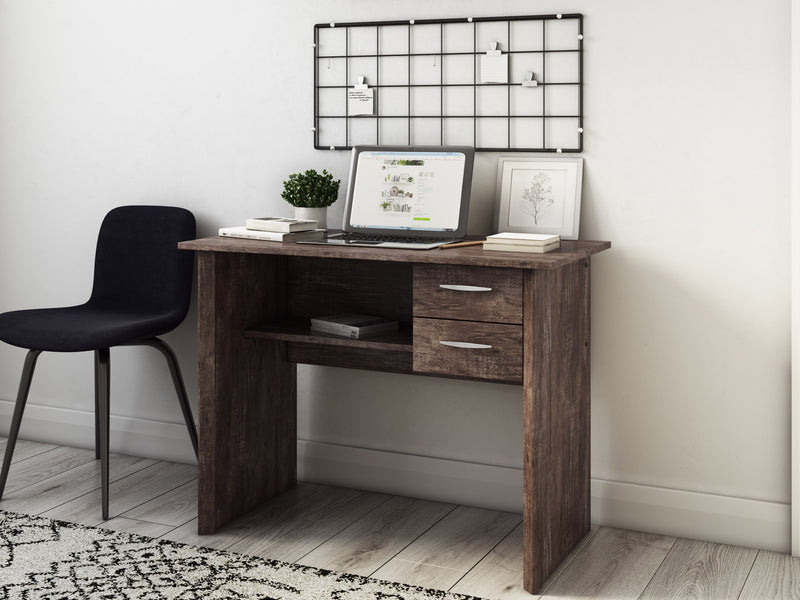 brown Desk with Drawers Kingston Collection lifestyle scene by CorLiving