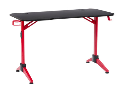 Red and Black Gaming Desk with LED Lights Conqueror Collection product image by CorLiving#color_red-and-black