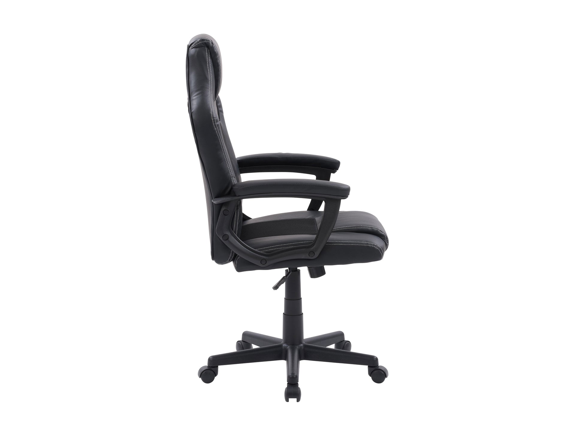 Black and red reclining gaming chair with ergonomic design, adjustable headrest, lumbar support, and padded armrests. High-quality leather upholstery with breathable mesh accents. Ideal for gamers seeking comfort and style.