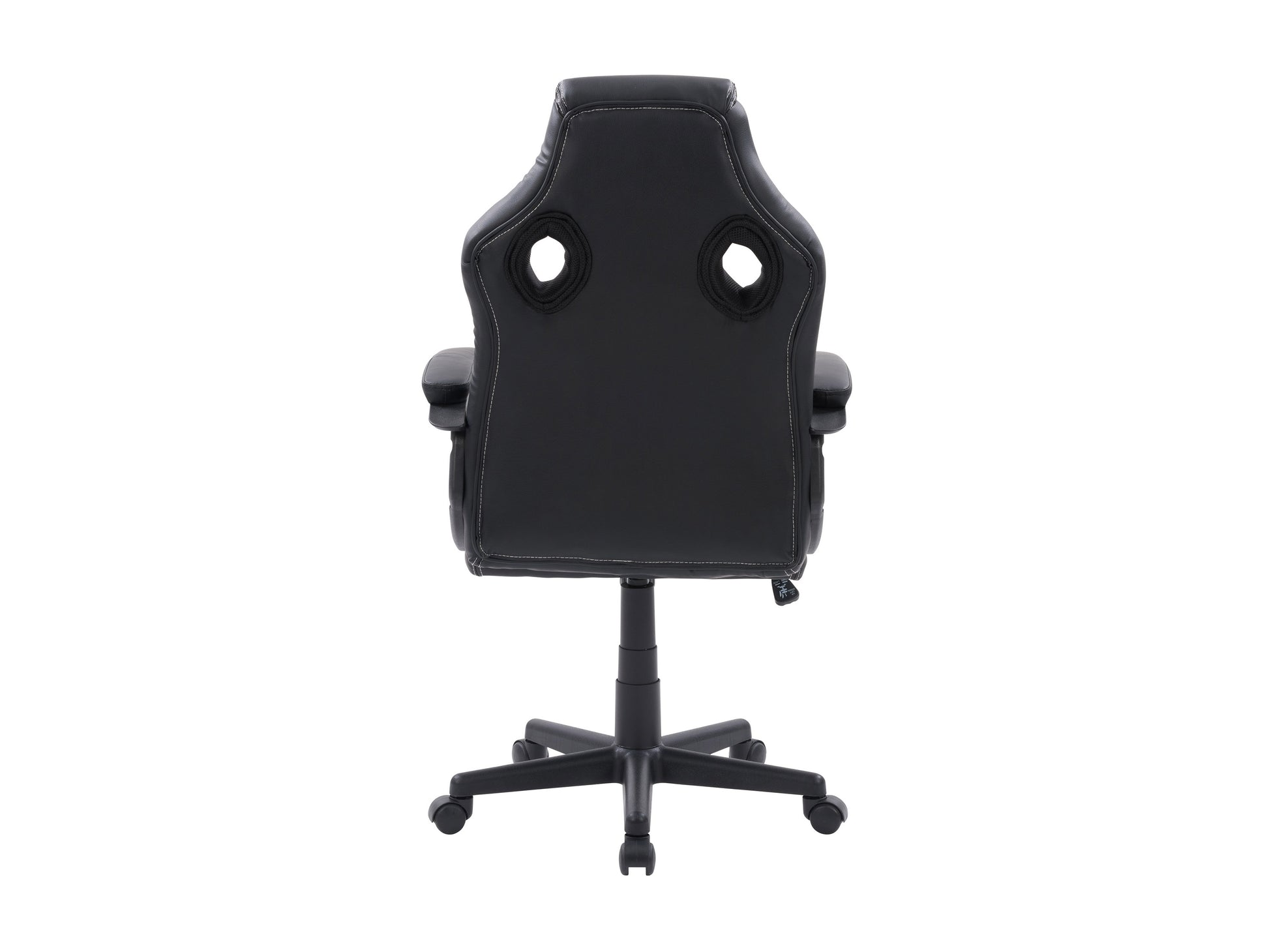 Black and red reclining gaming chair with ergonomic design, adjustable armrests, lumbar support cushion, and high-density foam padding. Ideal for gamers seeking comfort and style in their setup.