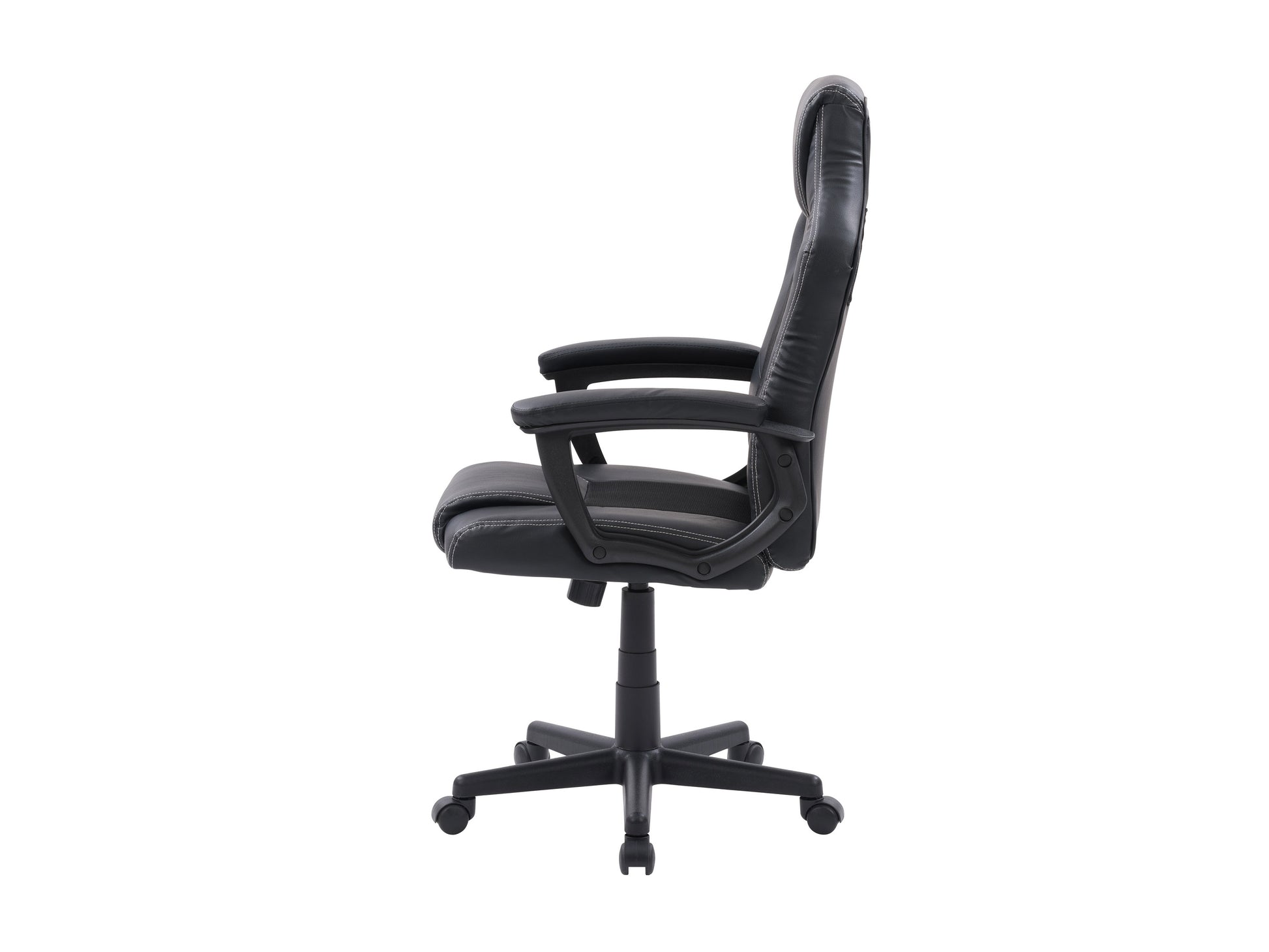 Black and red reclining gaming chair with ergonomic design, padded armrests, adjustable backrest, and built-in lumbar support, perfect for long gaming sessions.