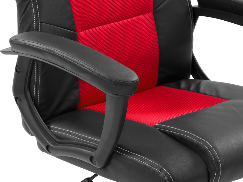 red and black Reclining Gaming Chair Slayer Collection detail image by CorLiving