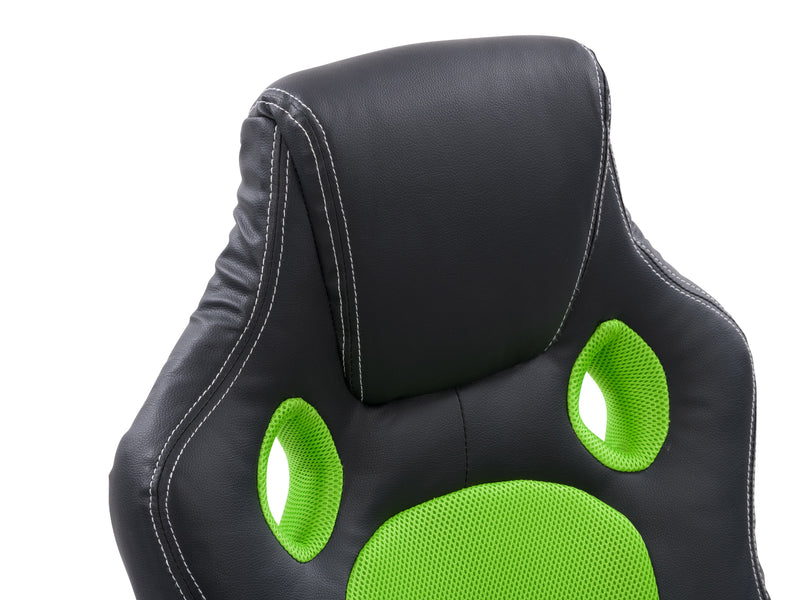 green and black Reclining Gaming Chair Slayer Collection detail image by CorLiving