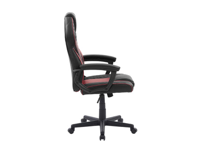 Ergonomic black and white gaming chair with adjustable armrests, high backrest, lumbar support, and breathable mesh fabric designed for comfort and long gaming sessions.