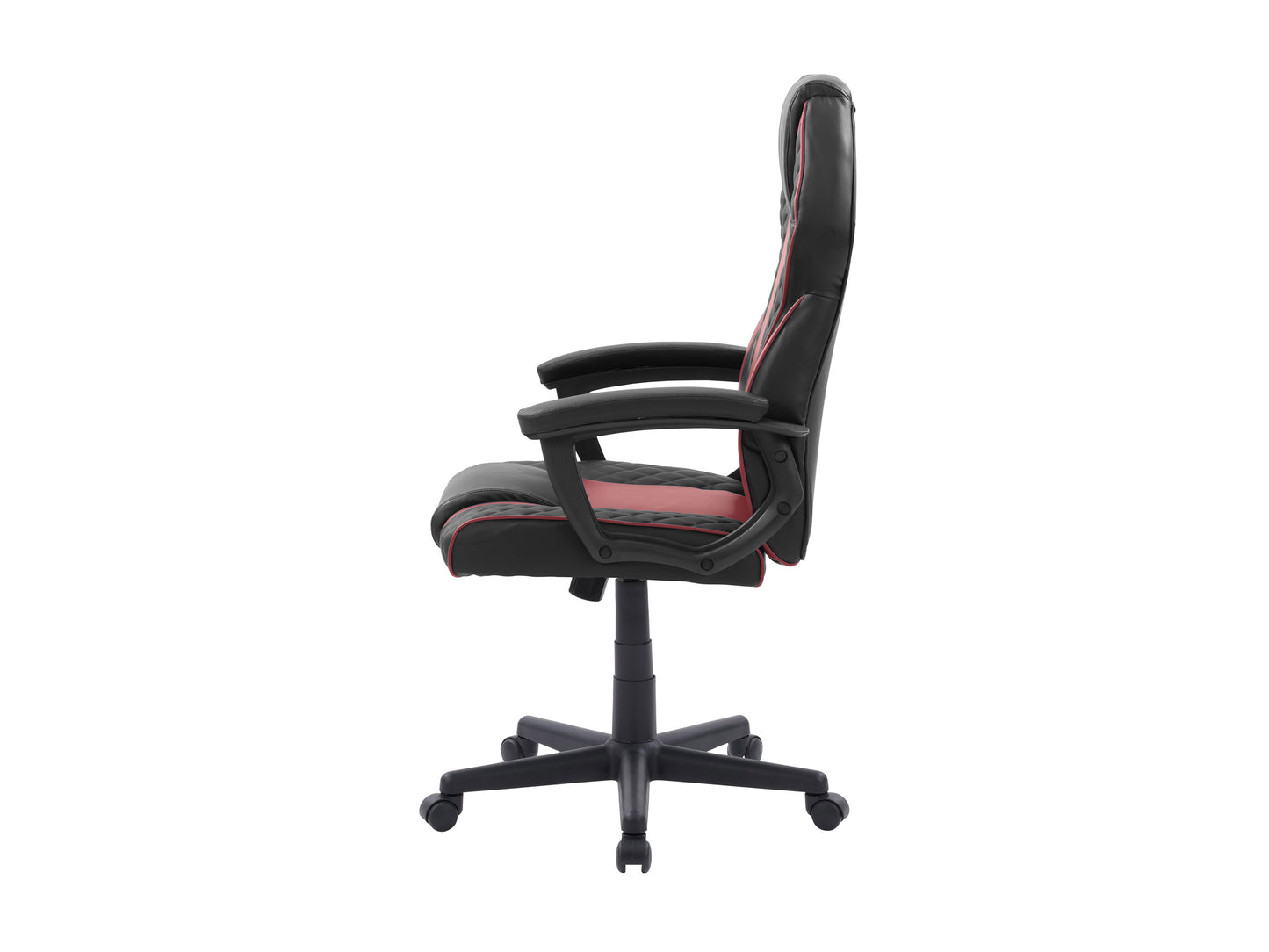 Ergonomic black and red gaming chair with adjustable armrests, high back support, and breathable mesh fabric for comfort. Features a sleek design, durable materials, and built-in lumbar support for long gaming sessions.