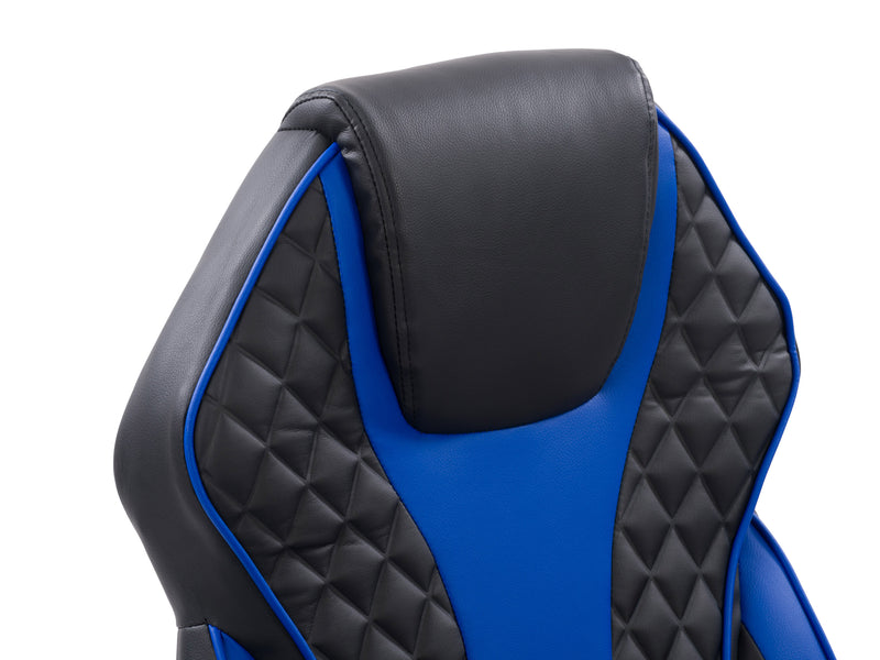 blue and black Ergonomic Gaming Chair Thrasher Collection detail image by CorLiving