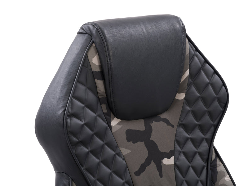 camo and black Ergonomic Gaming Chair Thrasher Collection detail image by CorLiving