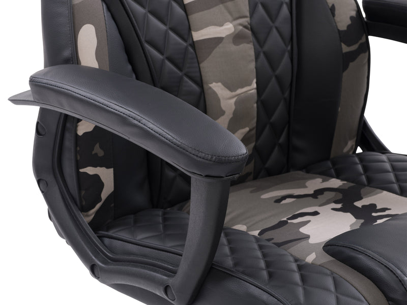 camo and black Ergonomic Gaming Chair Thrasher Collection detail image by CorLiving