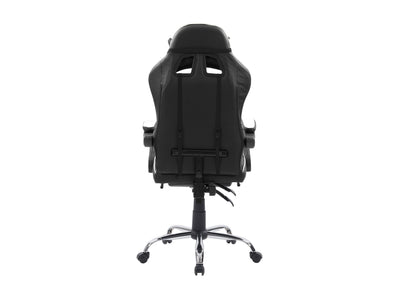 white and black Gaming Chair with Footrest Demolisher Collection product image by CorLiving#color_white-and-black