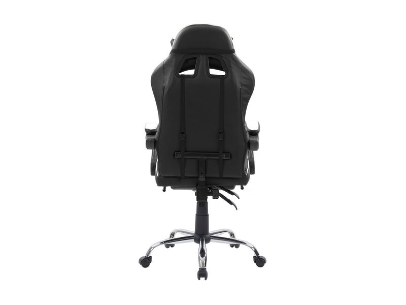 white and black Gaming Chair with Footrest Demolisher Collection product image by CorLiving