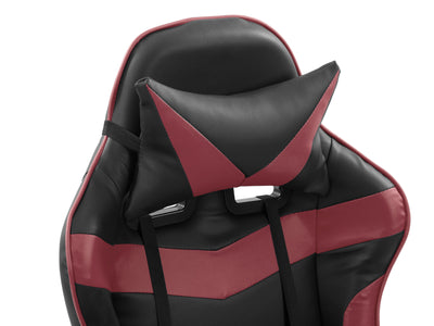 red and black Gaming Chair with Footrest Demolisher Collection detail image by CorLiving#color_red-and-black
