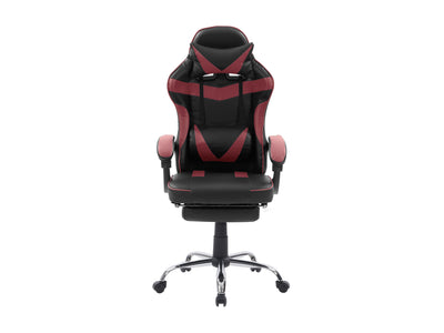 red and black Gaming Chair with Footrest Demolisher Collection product image by CorLiving#color_red-and-black