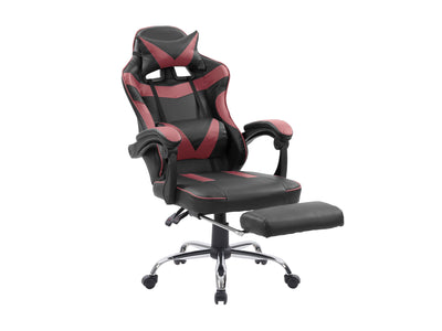 red and black Gaming Chair with Footrest Demolisher Collection product image by CorLiving#color_red-and-black