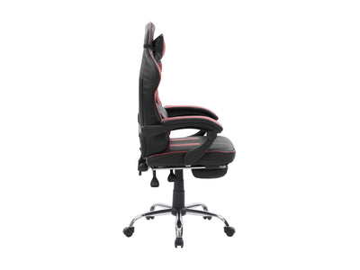 red and black Gaming Chair with Footrest Demolisher Collection product image by CorLiving#color_red-and-black