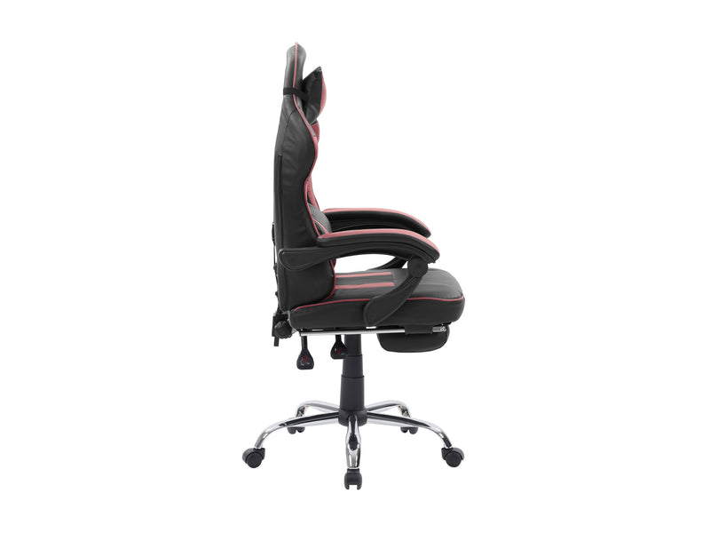 red and black Gaming Chair with Footrest Demolisher Collection product image by CorLiving