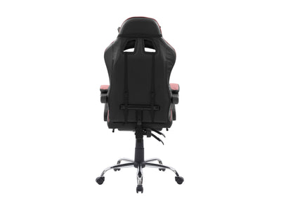 red and black Gaming Chair with Footrest Demolisher Collection product image by CorLiving#color_red-and-black