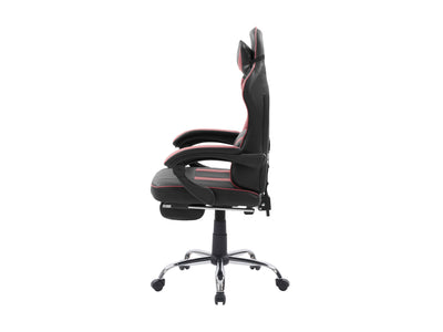 red and black Gaming Chair with Footrest Demolisher Collection product image by CorLiving#color_red-and-black
