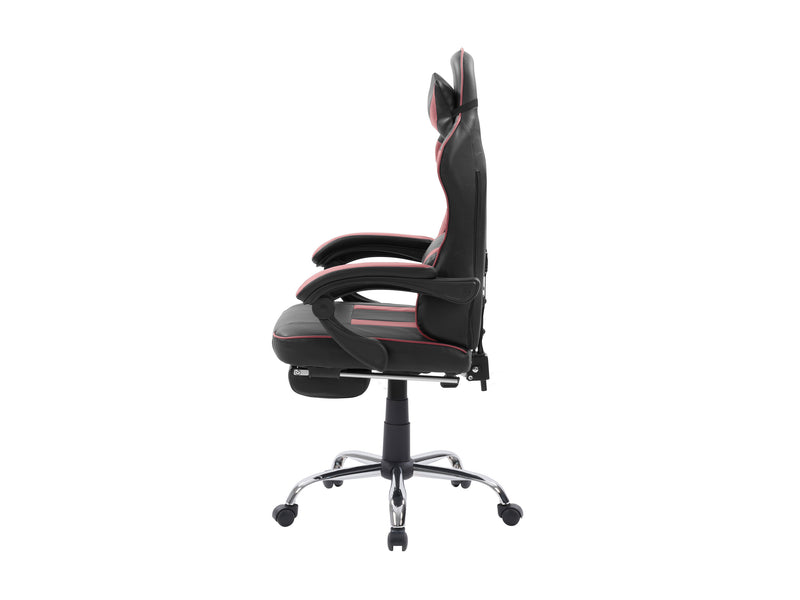 red and black Gaming Chair with Footrest Demolisher Collection product image by CorLiving