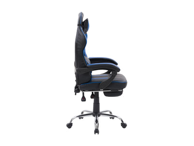 blue and black Gaming Chair with Footrest Demolisher Collection product image by CorLiving#color_blue-and-black