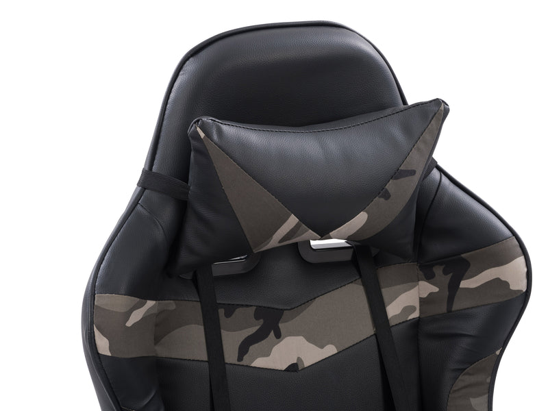 grey and black Gaming Chair with Footrest Demolisher Collection detail image by CorLiving