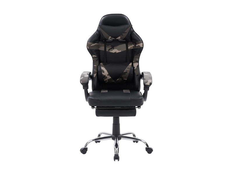 grey and black Gaming Chair with Footrest Demolisher Collection product image by CorLiving