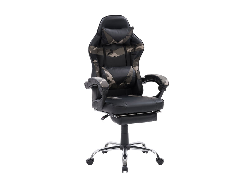 grey and black Gaming Chair with Footrest Demolisher Collection product image by CorLiving