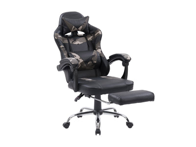 grey and black Gaming Chair with Footrest Demolisher Collection product image by CorLiving#color_grey-and-black