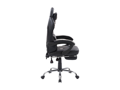 grey and black Gaming Chair with Footrest Demolisher Collection product image by CorLiving#color_grey-and-black